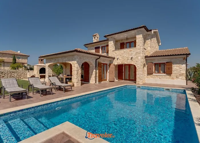 Romantic With A Large Pool And Garden In A Quiet Area - By Traveler Tourist Agency Krk Id 2158 * Vrh (Krk)