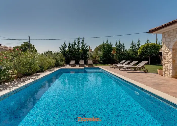 Romantic With A Large Pool And Garden In A Quiet Area - By Traveler Tourist Agency Krk Id 2158 * Vrh (Krk)